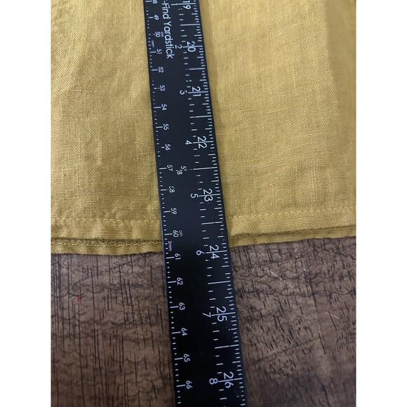 Francesca Bettini 100% Linen Short Sleeve Top in Goldenrod Pockets Size Medium - Picture 5 of 5